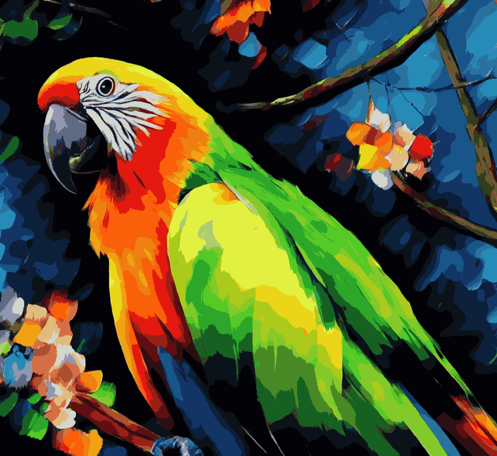 Parrot Blue Yellow Green Macaw