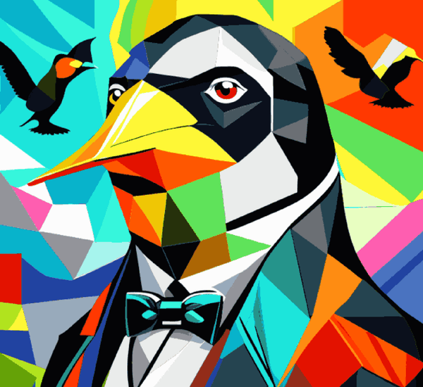 Paint Waint Penguin Abstract