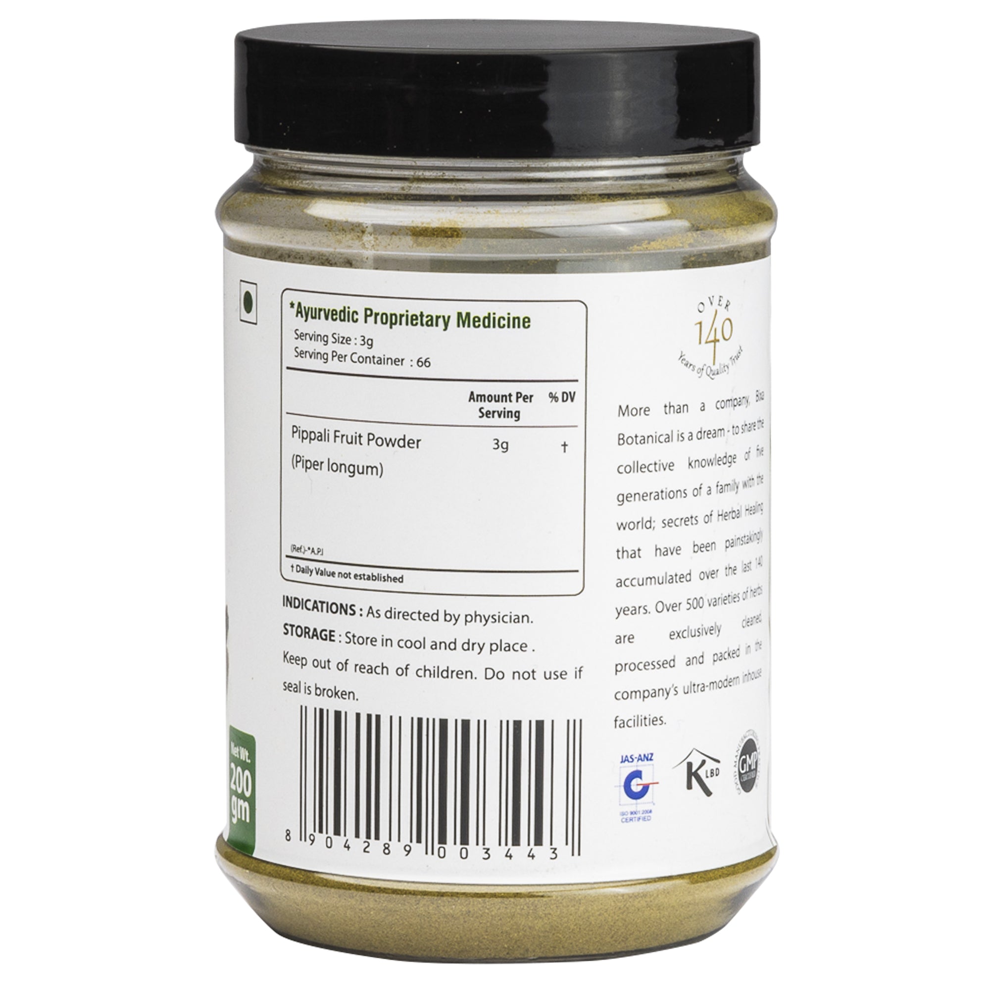 Bixa Botanical Pippali mool Powder Piper longum - Swadesi