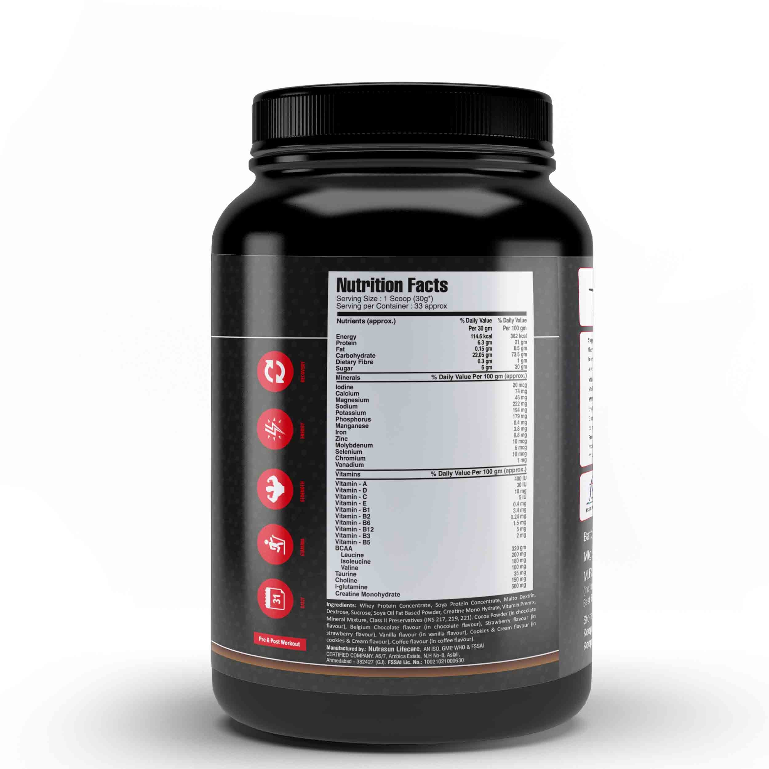My Pro Sport Nutrition High Protein Pro Mass Gainer Supplement Powder-33 Scoops
