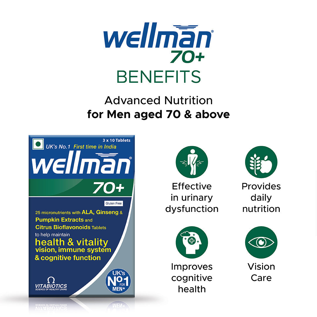 Vitabiotics Wellman 70+ - 30 tabs
