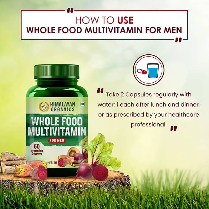 Himalayan Organics Whole Food Multivitamin For Men Vegetarian Capsules - 60 Tabs