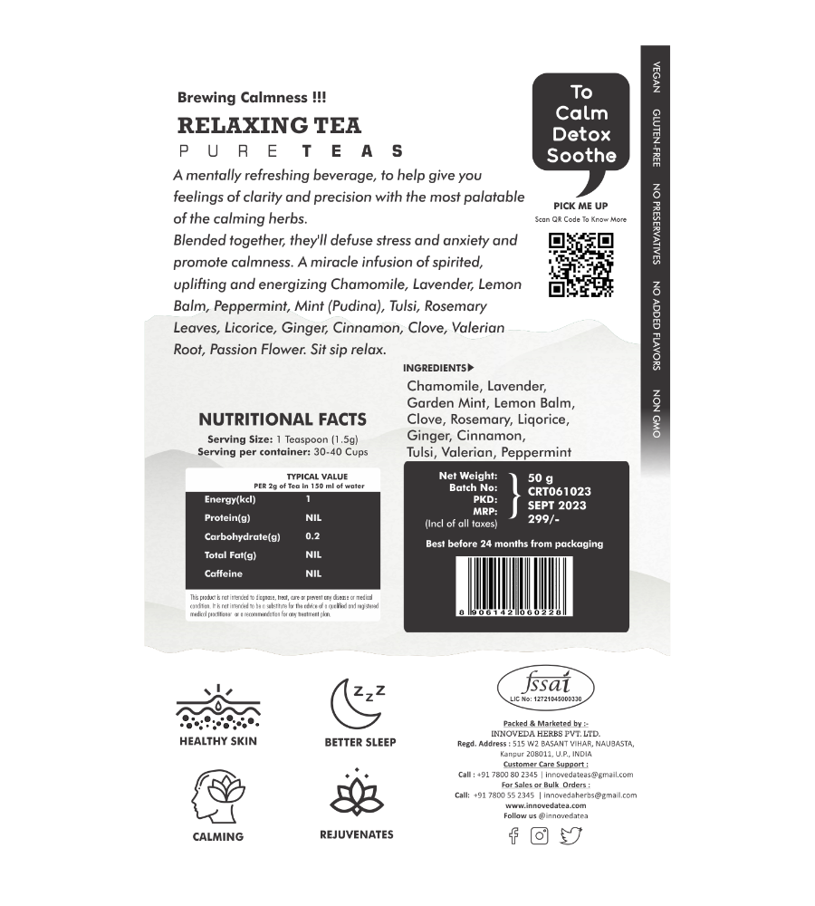 Innoveda Relaxing Tea - 50 gms