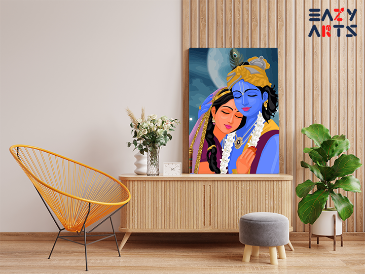 Eternal Love: Radha Krishna Embrace Paint by Numbers Kit