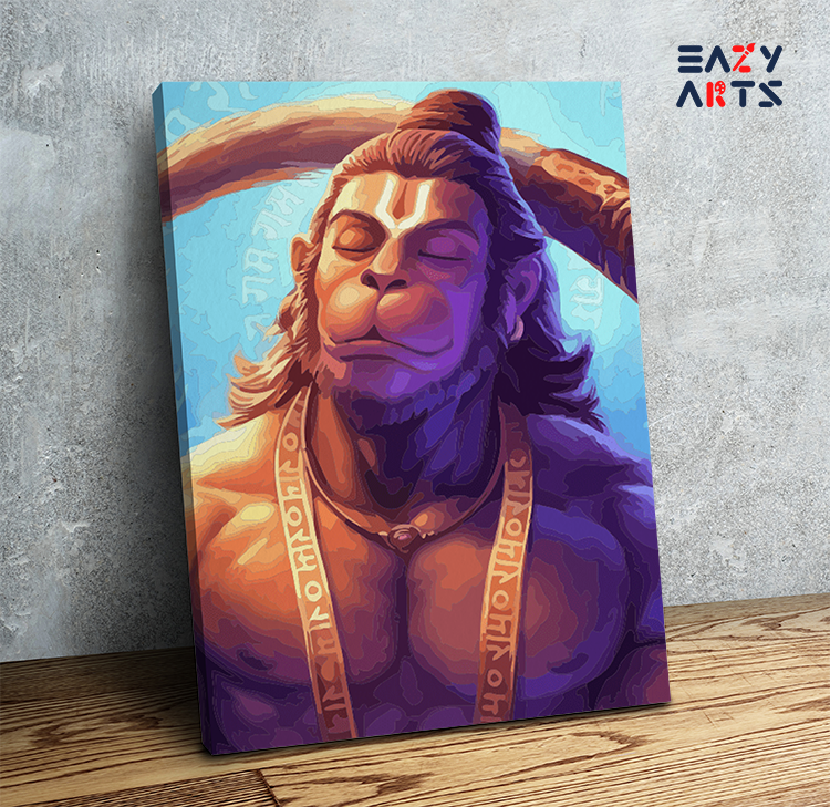 Serene Strength: Lord Hanuman in Meditation Paint by Numbers Kit