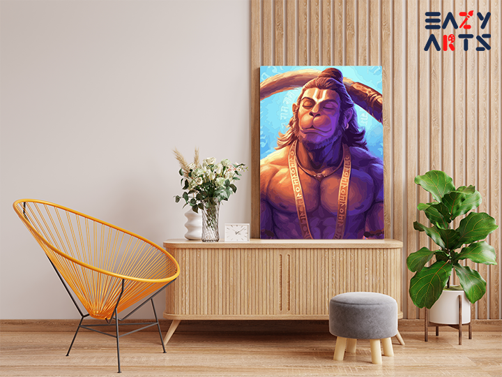 Serene Strength: Lord Hanuman in Meditation Paint by Numbers Kit