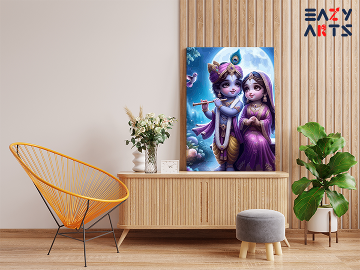 Moonlit: Baby Krishna and Radha Paint by Numbers Kit