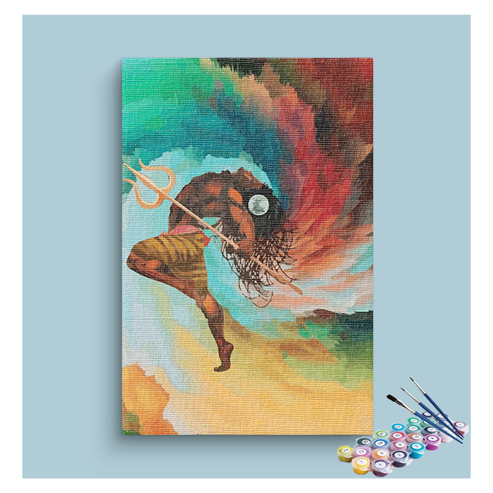 Dance of Destruction: Dynamic Shiva Paint by Numbers Kit