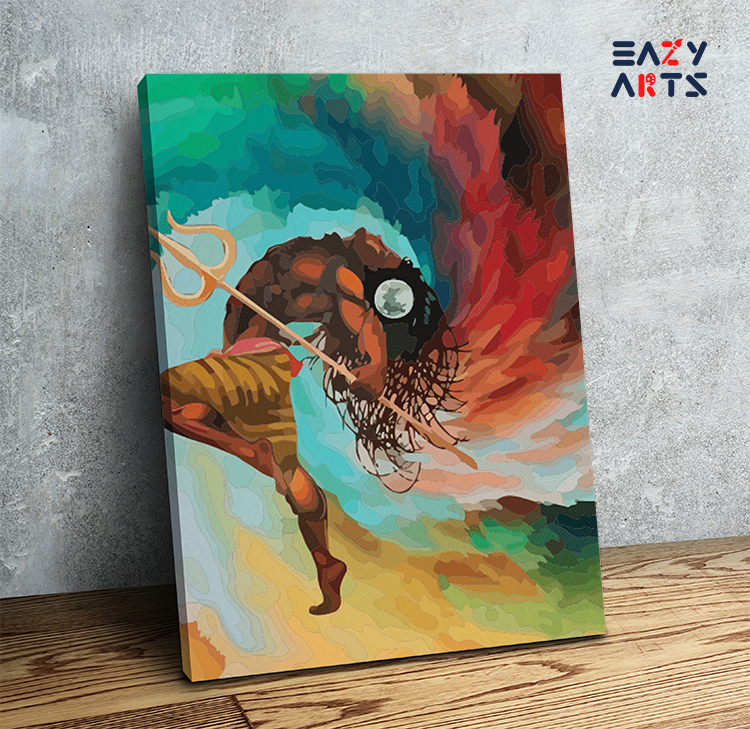 Dance of Destruction: Dynamic Shiva Paint by Numbers Kit