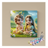 Eazy Arts Divine Childhood Krishna and Radha Paint by Numbers Kit