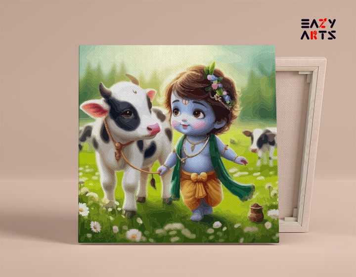 Bal Krishna with His Sacred Cow Paint by Numbers Kit