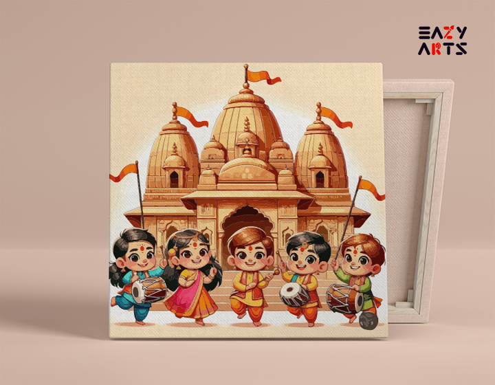Ram Temple Celebrations: Joyous Devotion Paint by Numbers Kit