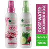 Bliss of Earth Damascena Rose Water + Cucumber Rose Toner Combo - 100ml Each