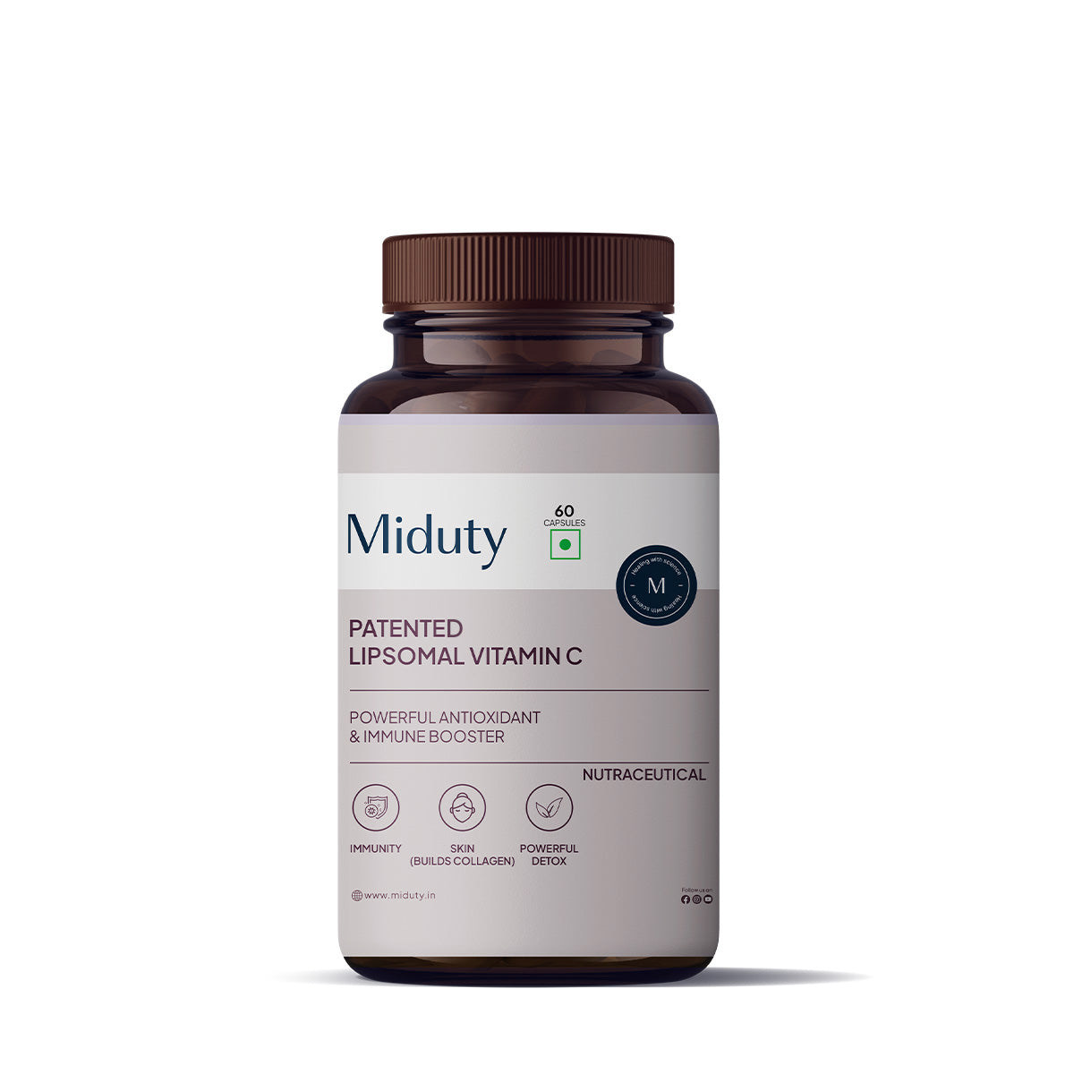 Miduty By Palak Notes Patented Liposomal Vitamin C Capsules - 60 Caps