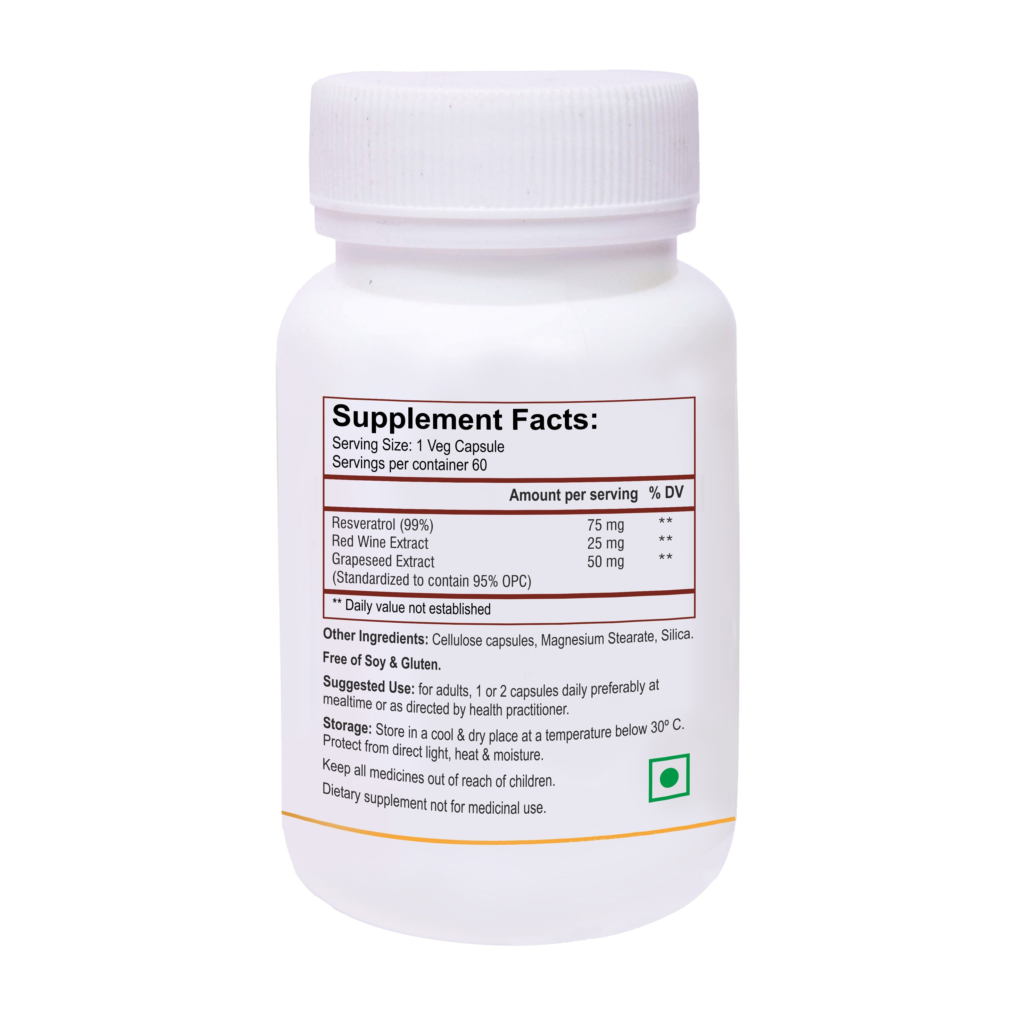 Biotrex Resveratol Grapeseed Redwine - 60 tabs