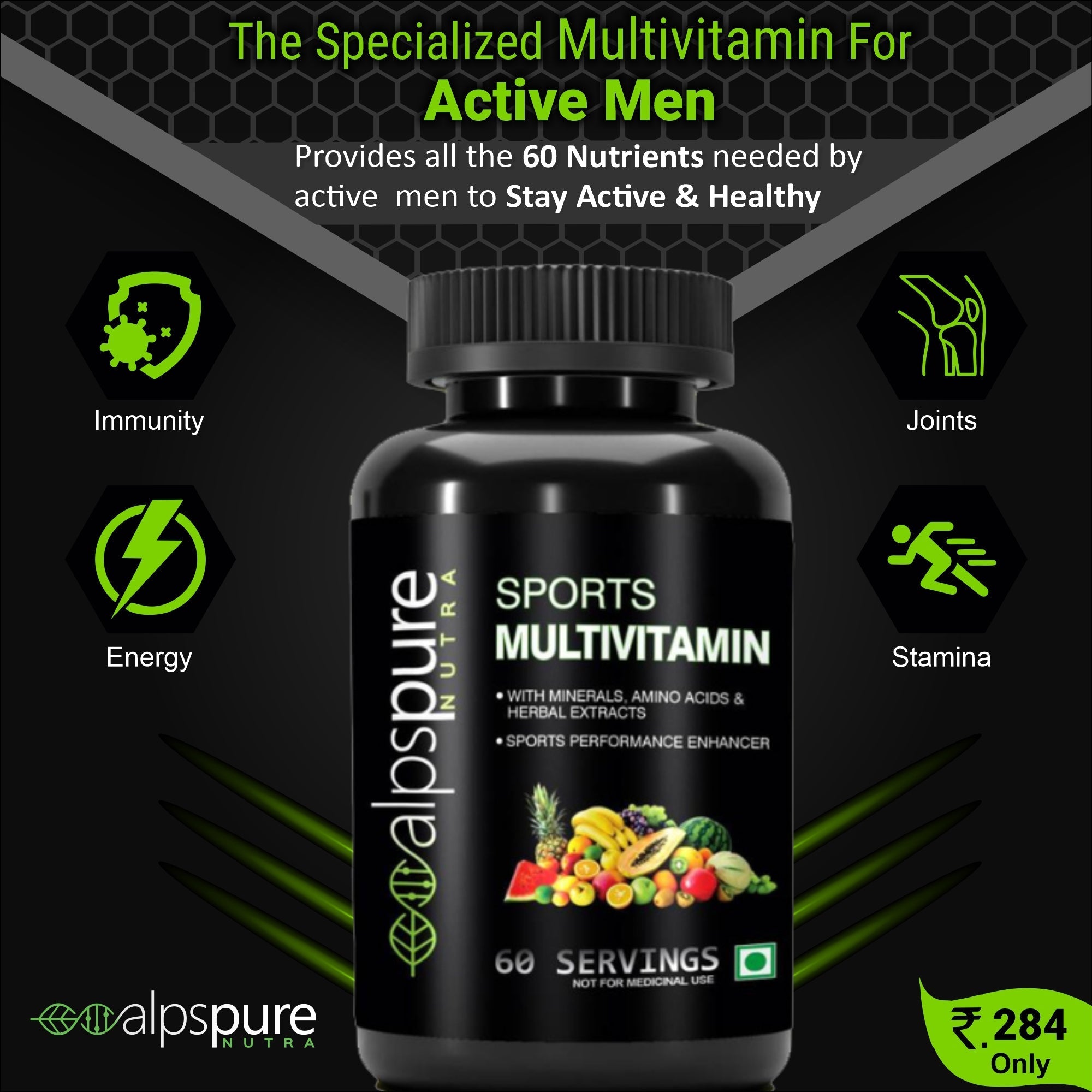 Alpspure Nutra Omega-3 & Sports Multivitamin Combo