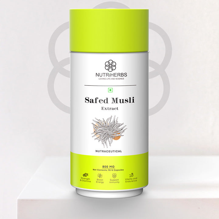 Nutriherbs Safed Musli Capsules for Stamina &  Performance