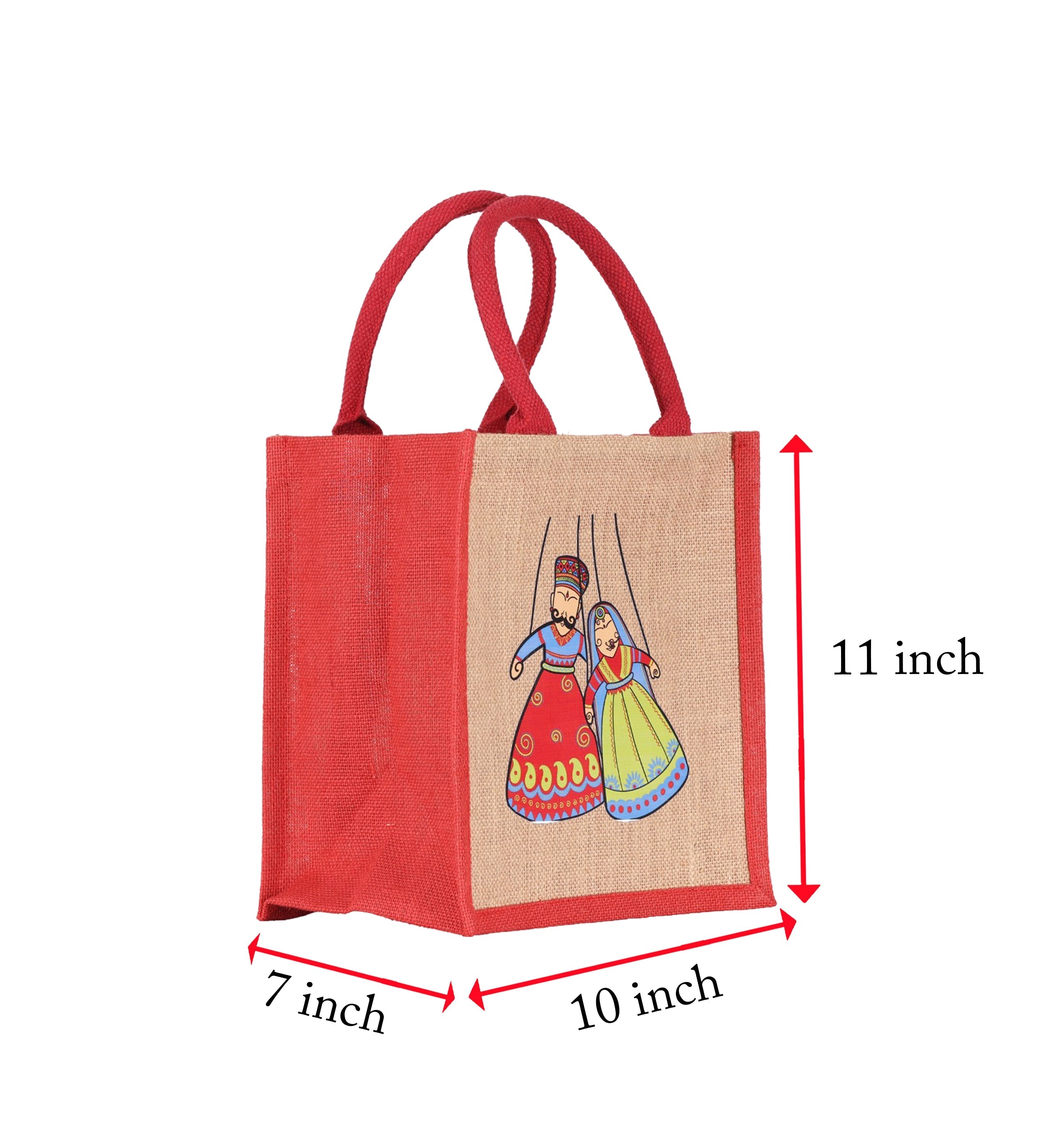 Jute Cottage Puppet Print Zipper Lunch Bag