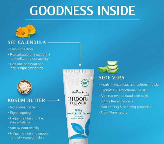 Medisynth Naturals Moonflower All Day Moisturizing Cream - 50gm