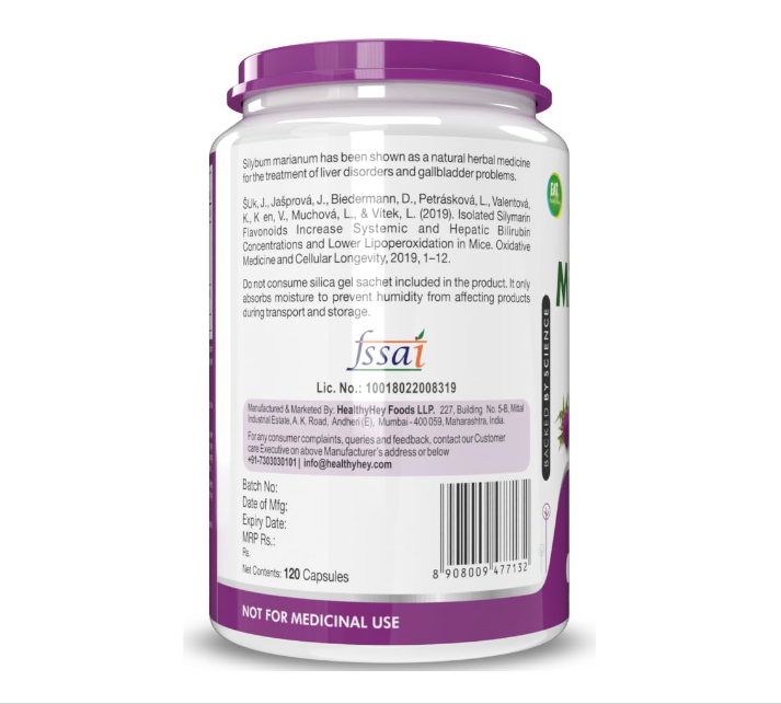 HealthyHey Nutrition Milk Thistle Capsules - 120 Caps