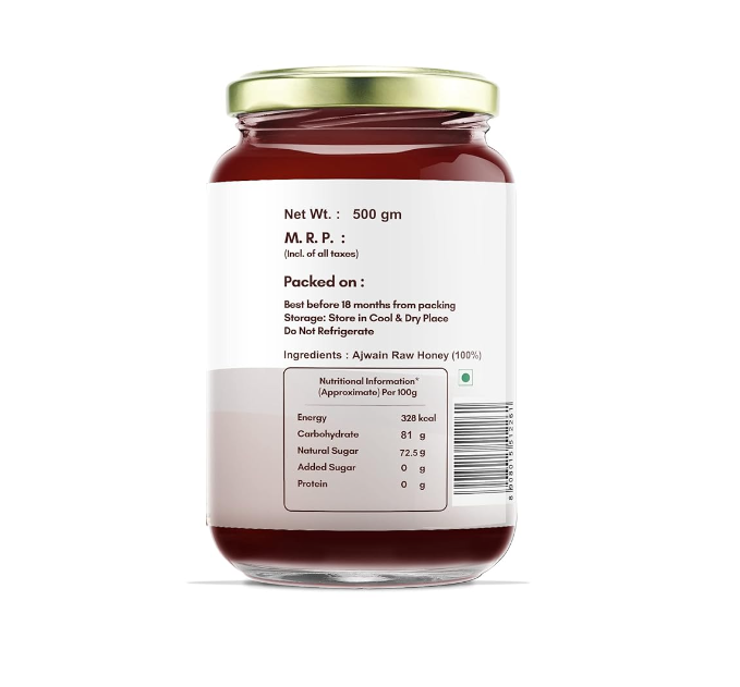 Riddhish Herbals Ajwain Raw Organic Honey - 500 gms
