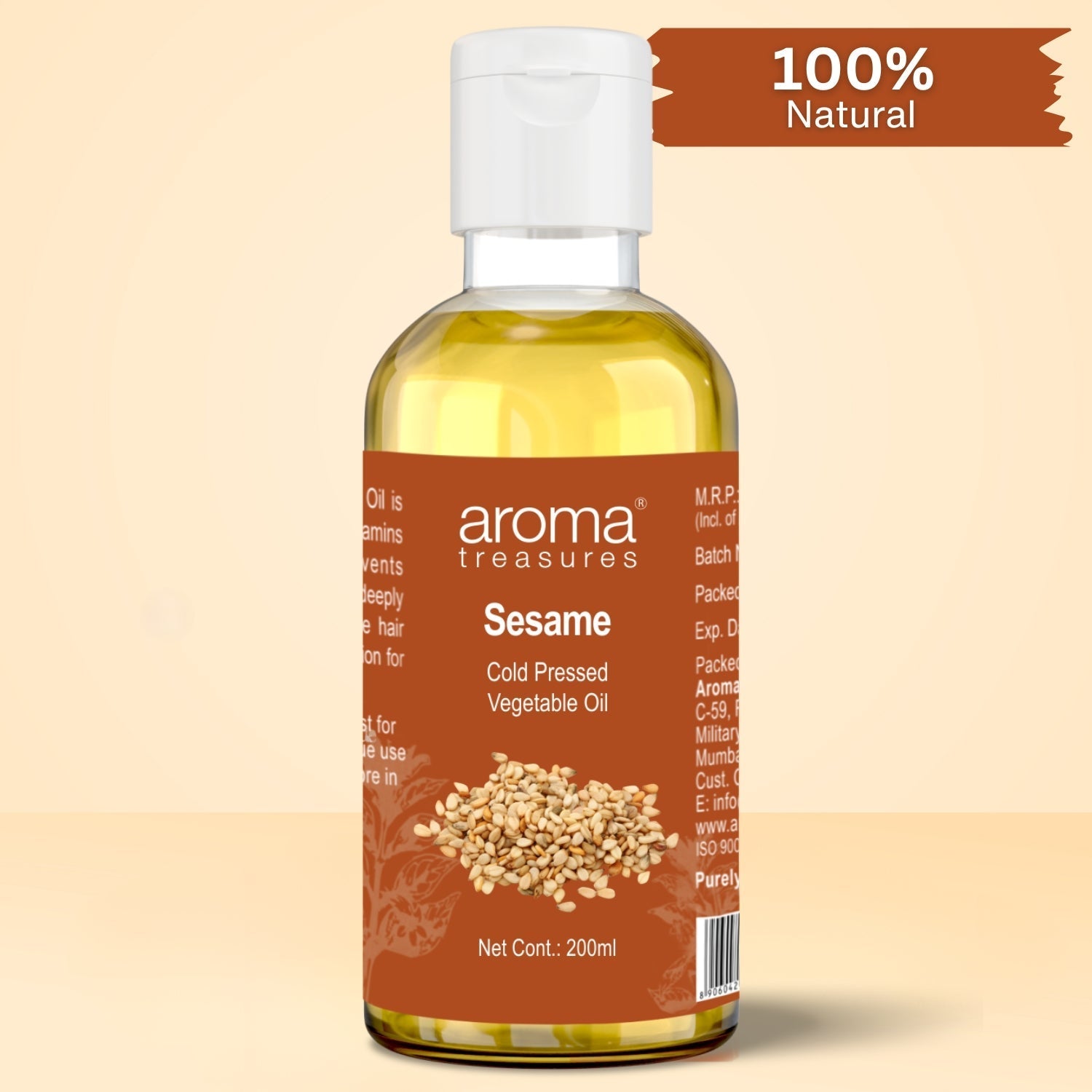 Aroma Treasures Sesame Vegetable Oil - 200 ml