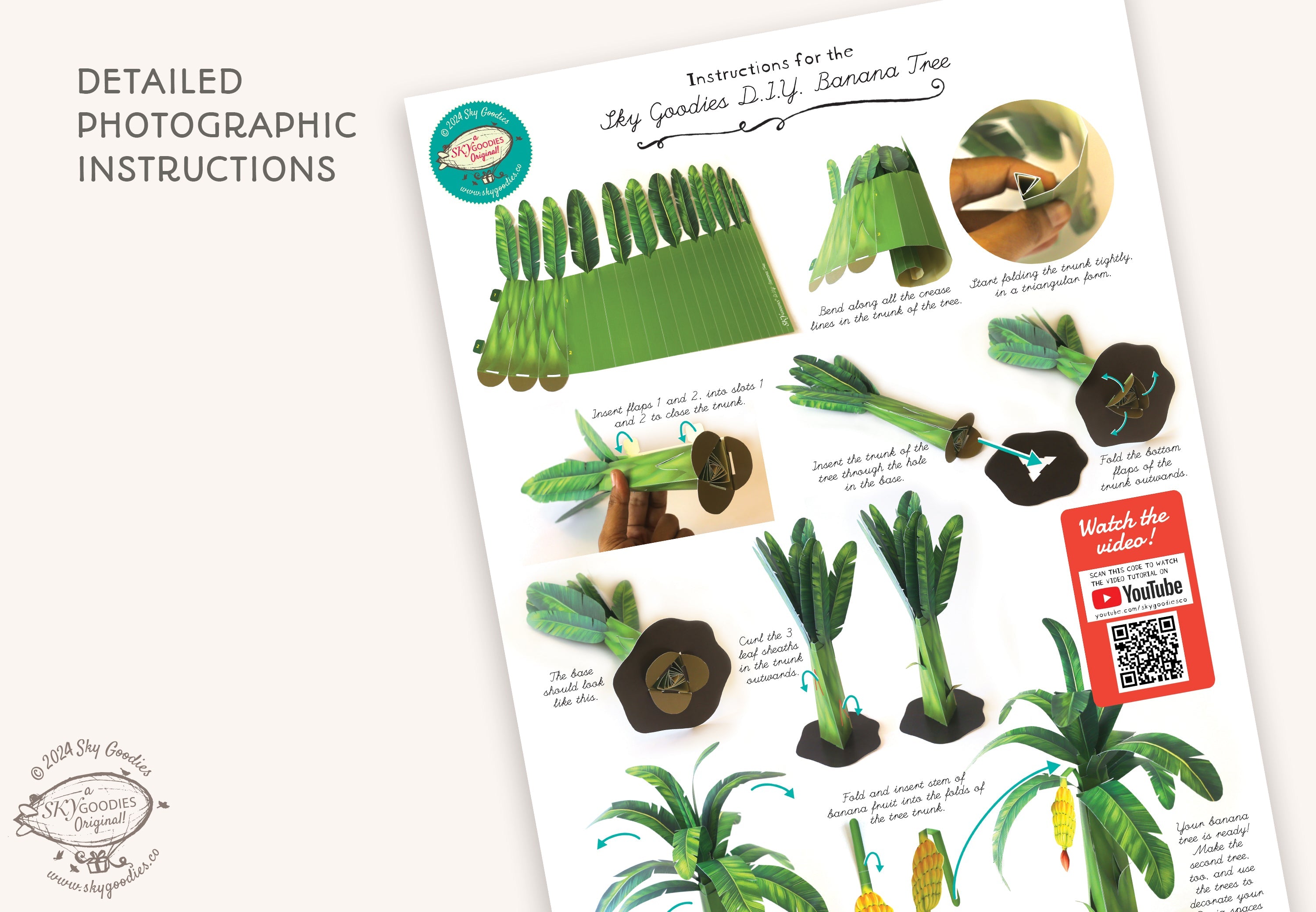 Banana Trees - Set of 2- DIY Paper Craft Kit for Pooja Decor