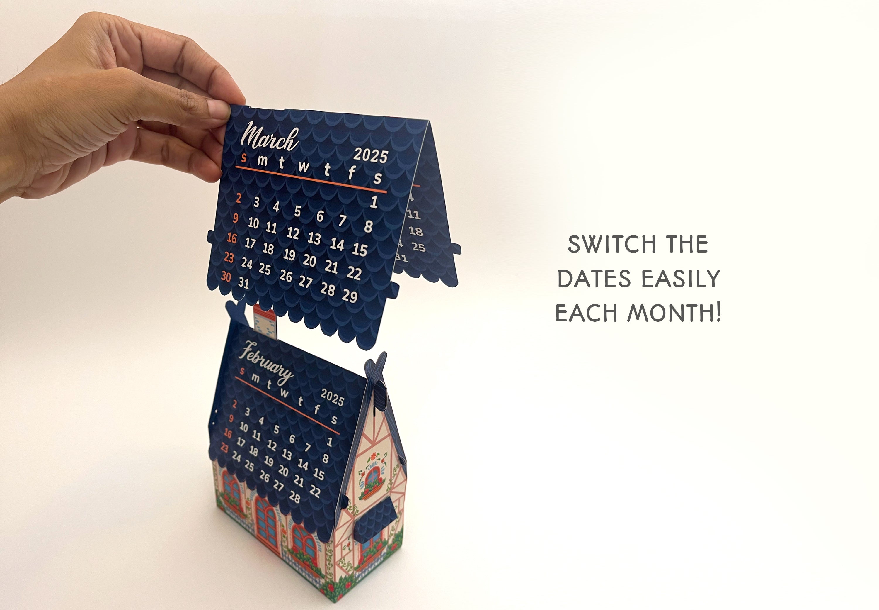 Mini Happy Home Desk Calendar 2025 DIY Paper Craft Kit
