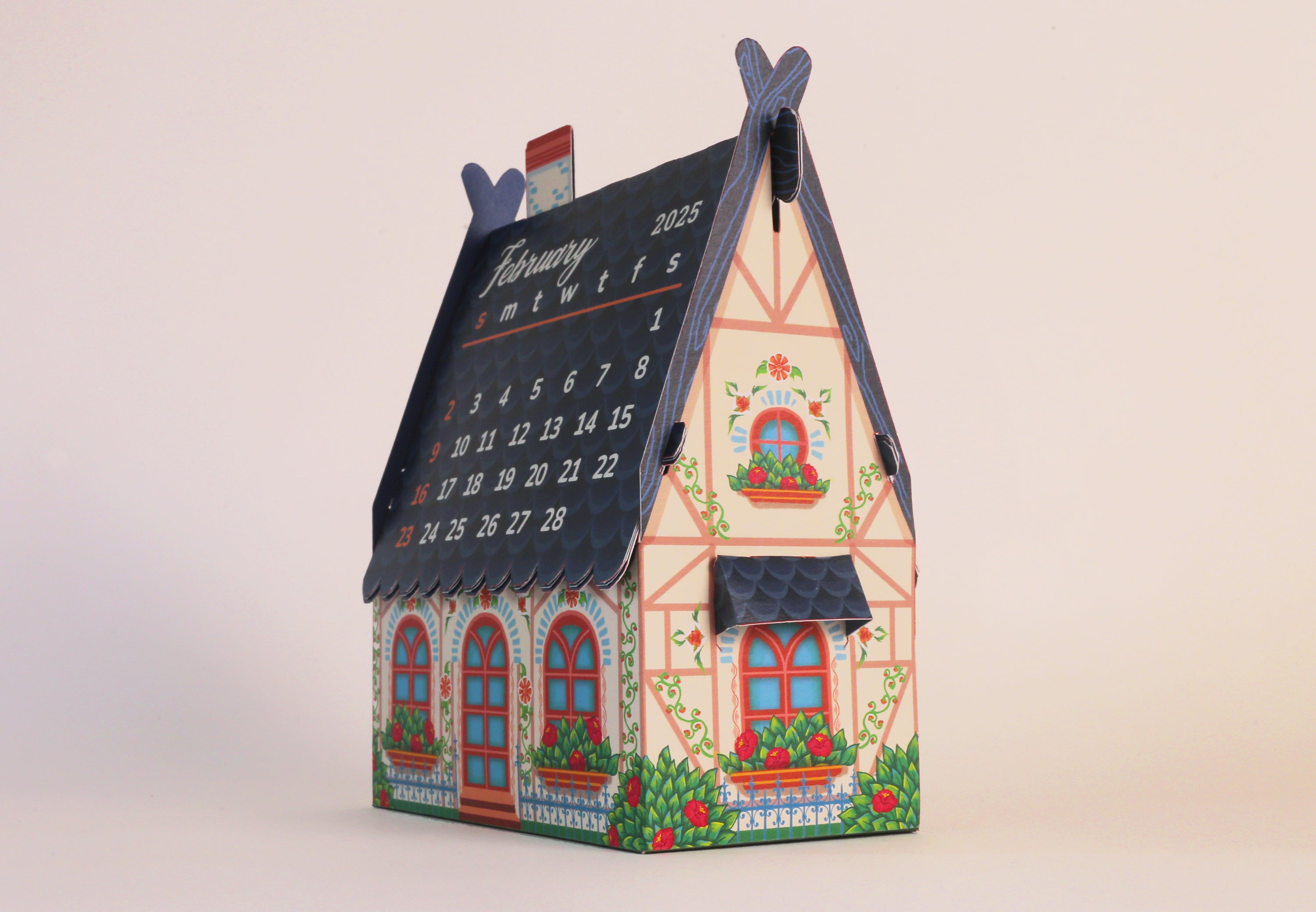 Mini Happy Home Desk Calendar 2025 DIY Paper Craft Kit
