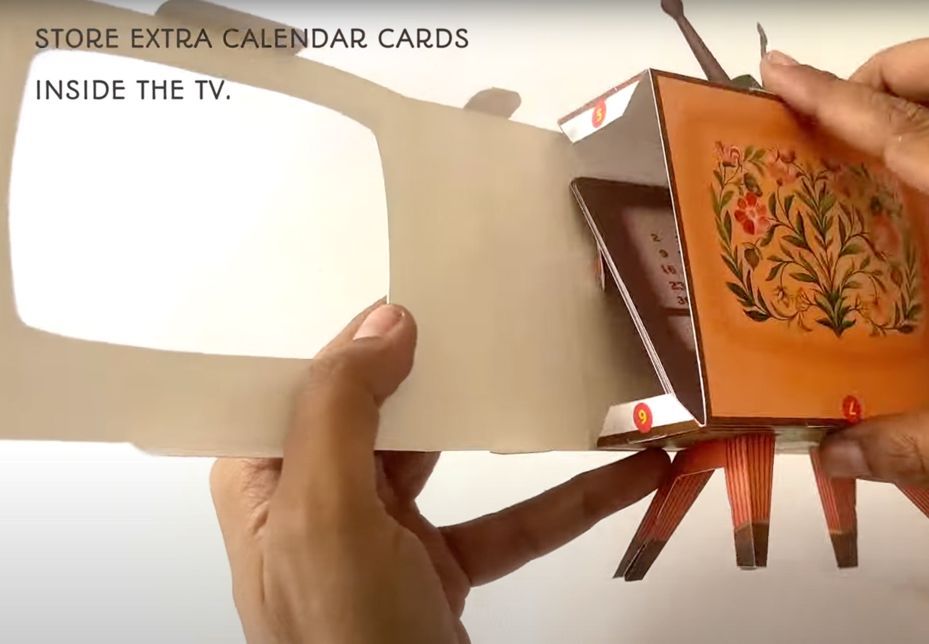 Mini TV Desk Calendar 2025 DIY Paper Craft Kit