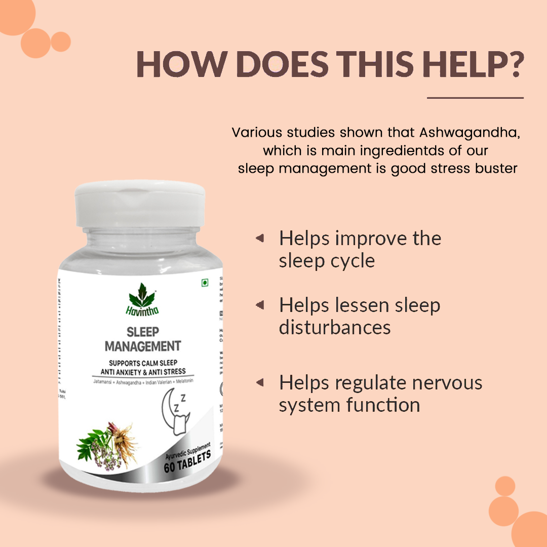 Havintha Natural Sleep Management Tablets (Advanced Melatonin) - 60 Tabs