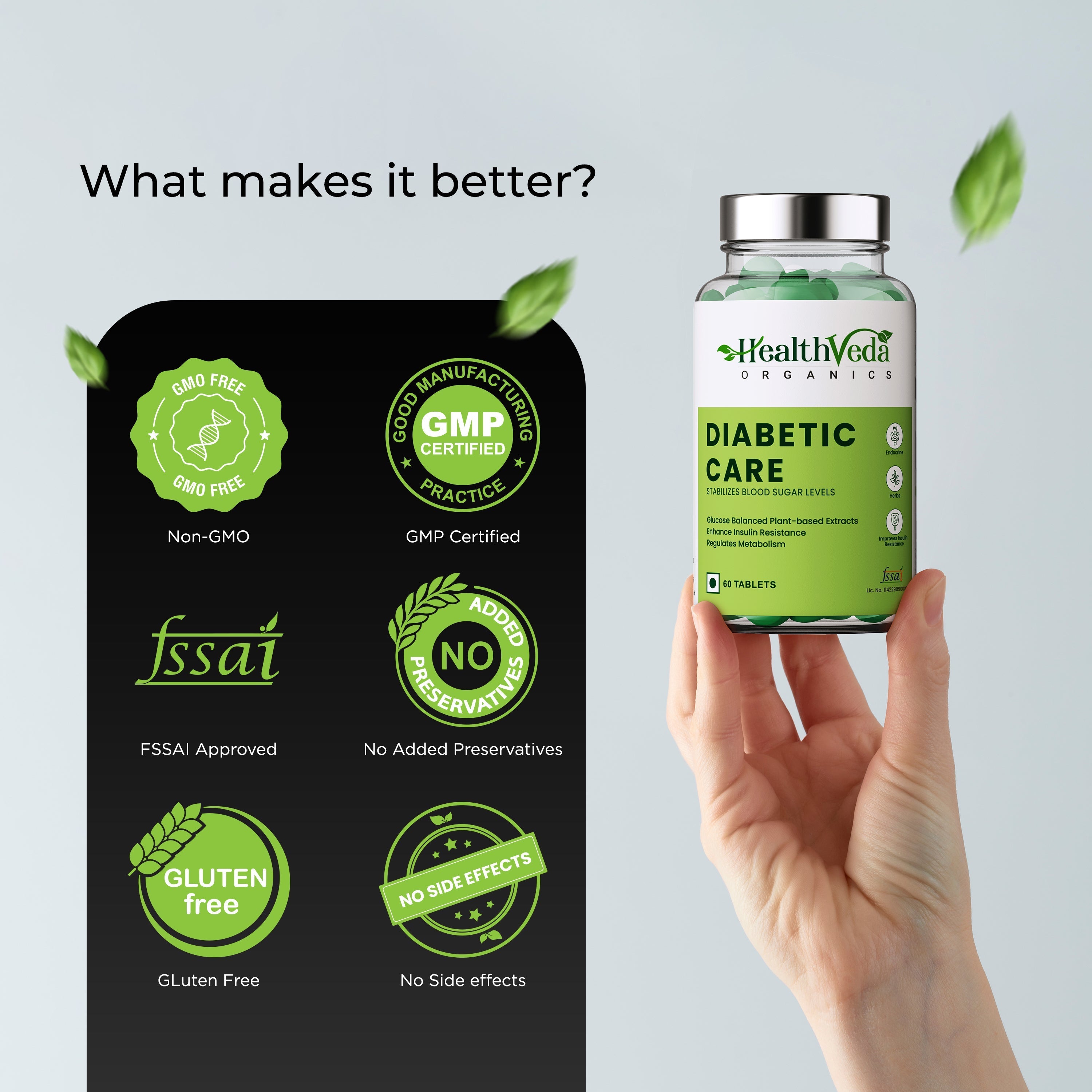 Health Veda Organics Diabetic Care Supplements - 60 tabs