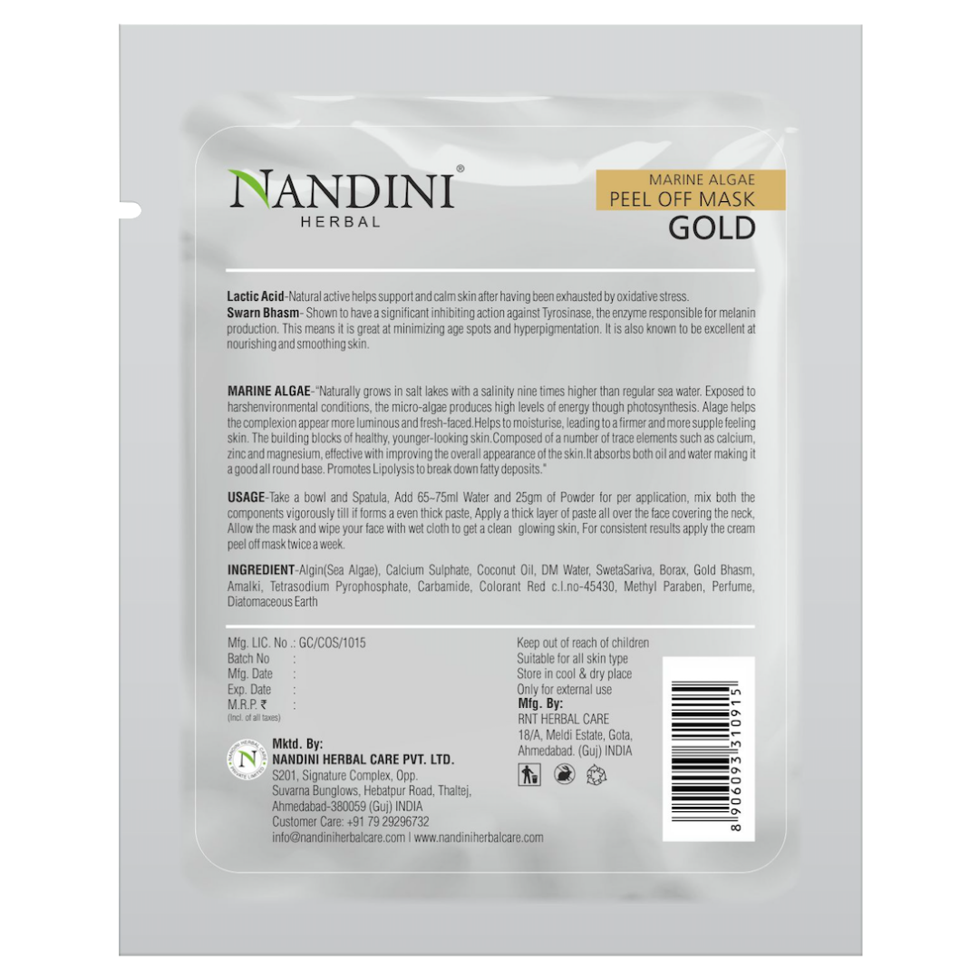 Nandini Herbal Marine Algae Peel Off Mask Gold, For Age Spots and Hyperpigmentation