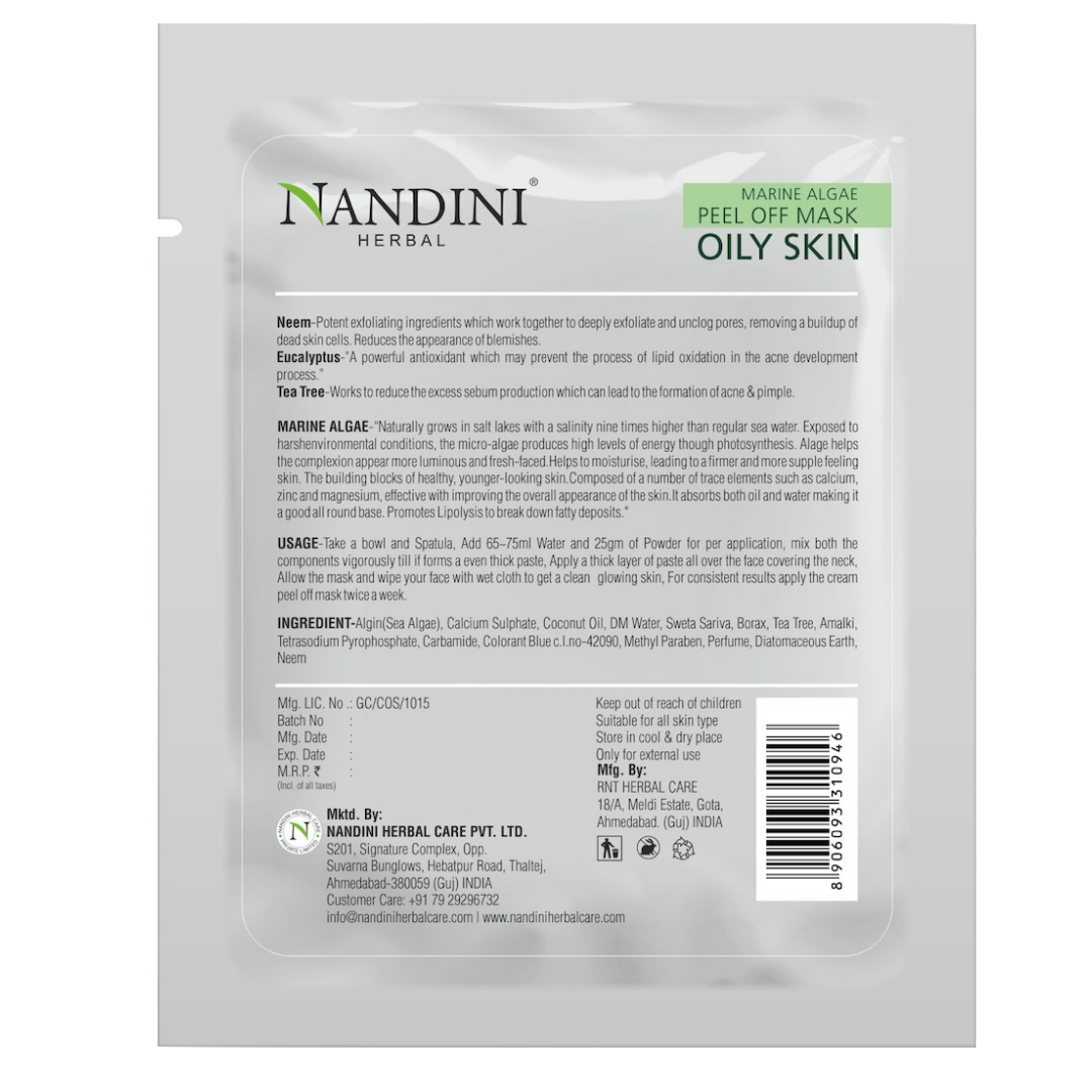 Nandini Herbal Marine Algae Peel Of Mask, For Oily Skin