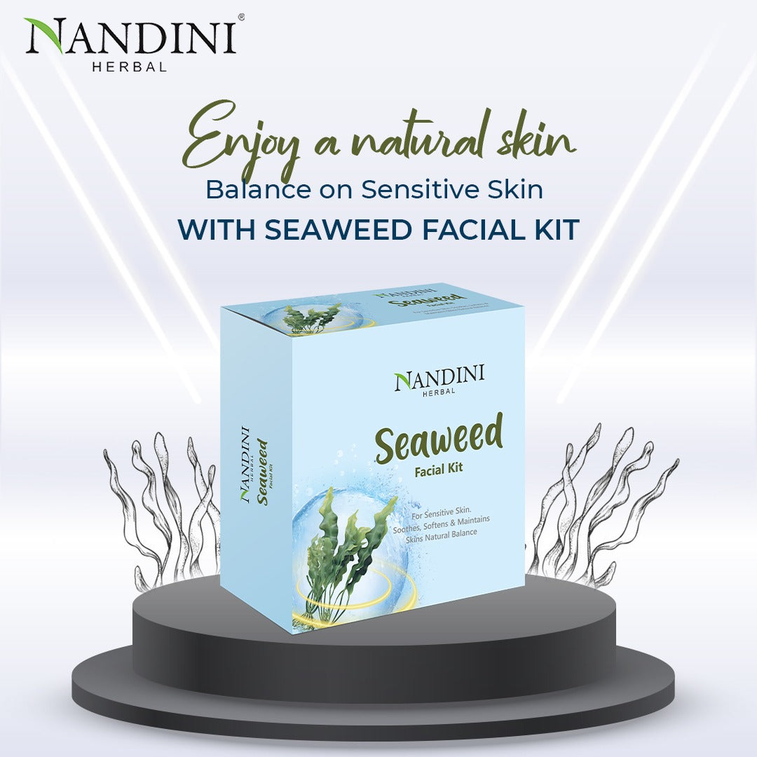 Nandini Herbal Seaweed Facial Kit, For Sensitive Skin and acne/pimple skin , 250 gm