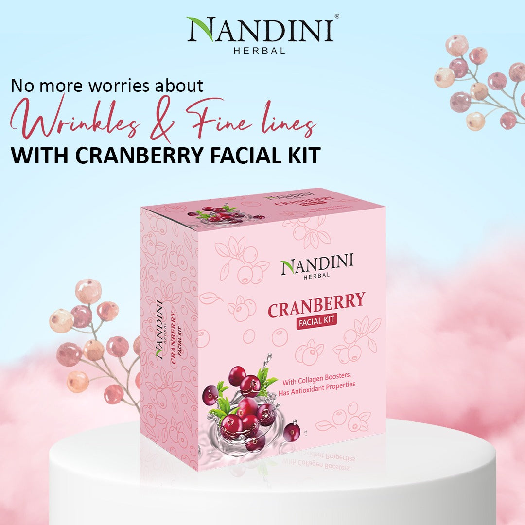 Nandini Herbal Cranberry Facial Kit, For Skin Brightening and Tightening. 250 gm