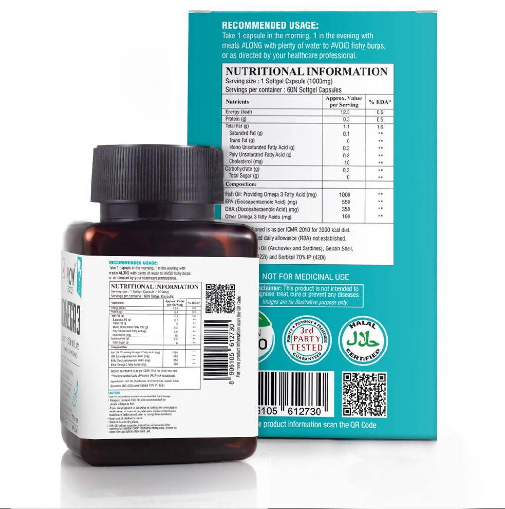 Wow Life Science Omega 3 Capsules - 60