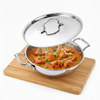 Esspy Triply Stainless Steel Kadai for Cooking with Lid