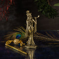 Svastika Brass Standing Krishna idol Playing Flute (6 Inch)
