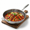 Esspy Tri-Ply Stainless Steel Wok Pan | Non-stick Frying Wok | Honeycomb Pattern | Induction Compatible | Scratch-Resistant | Stir-Fry Pan | Reverted Sturdy Handle