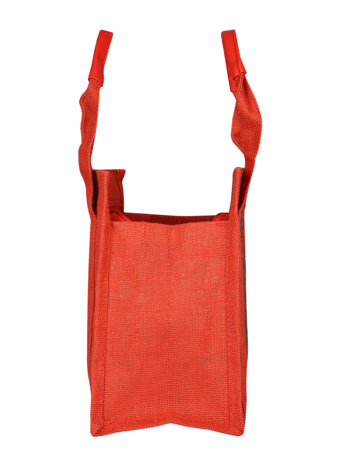 Jute Cottage Vertical Lace Zipper Lunch Bag Jute Bag