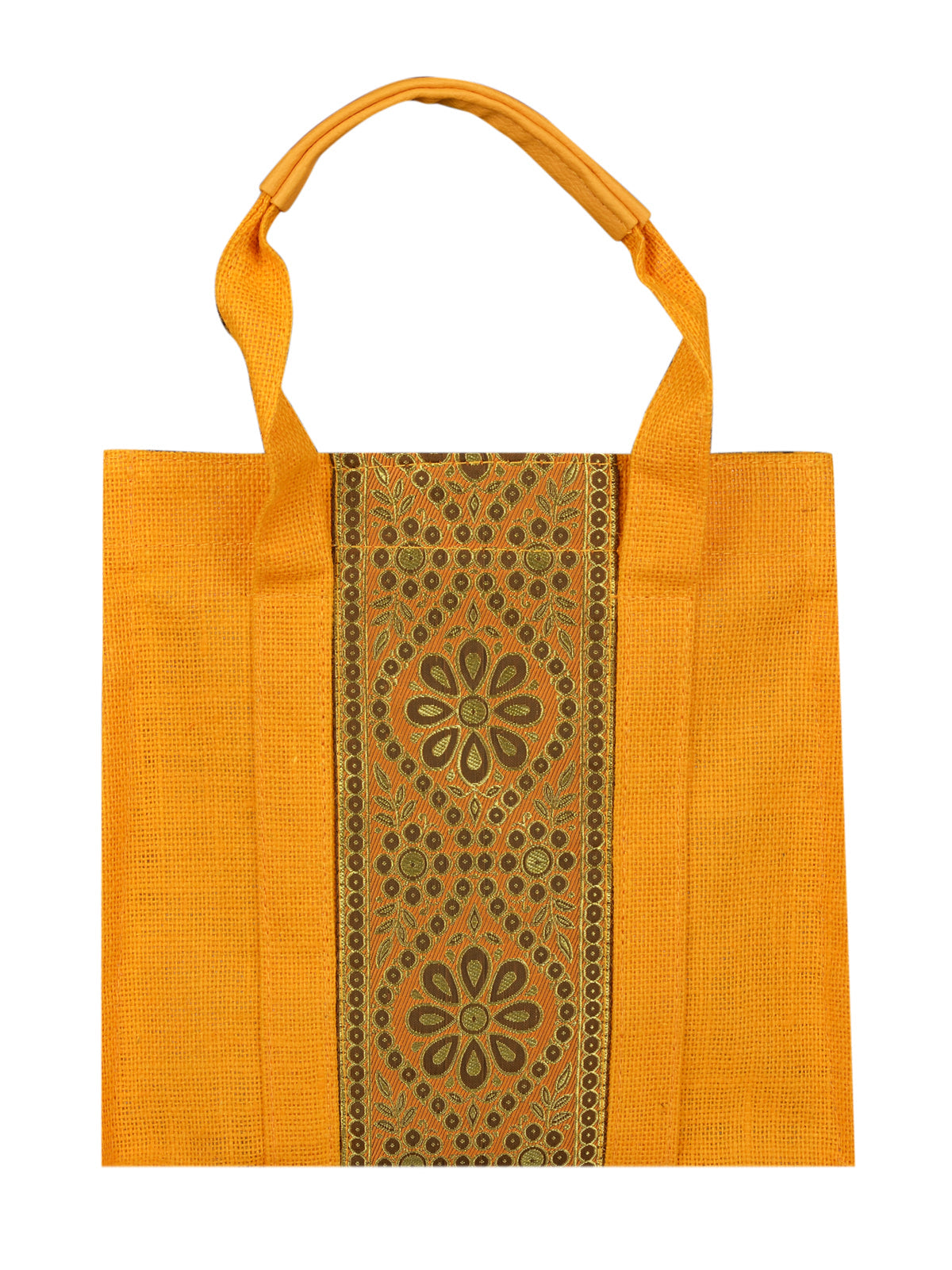 Jute Cottage Vertical Lace Zipper Lunch Bag Jute Bag