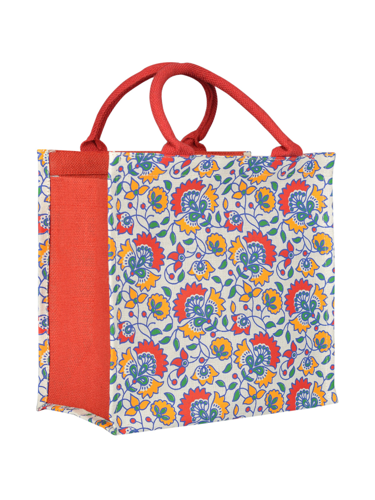 Jute Cottage Print 4 Colour Zipper With Base