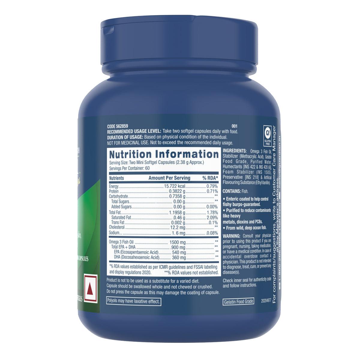 GNC Triple Strength Fish Oil Mini Omega 3 Capsules