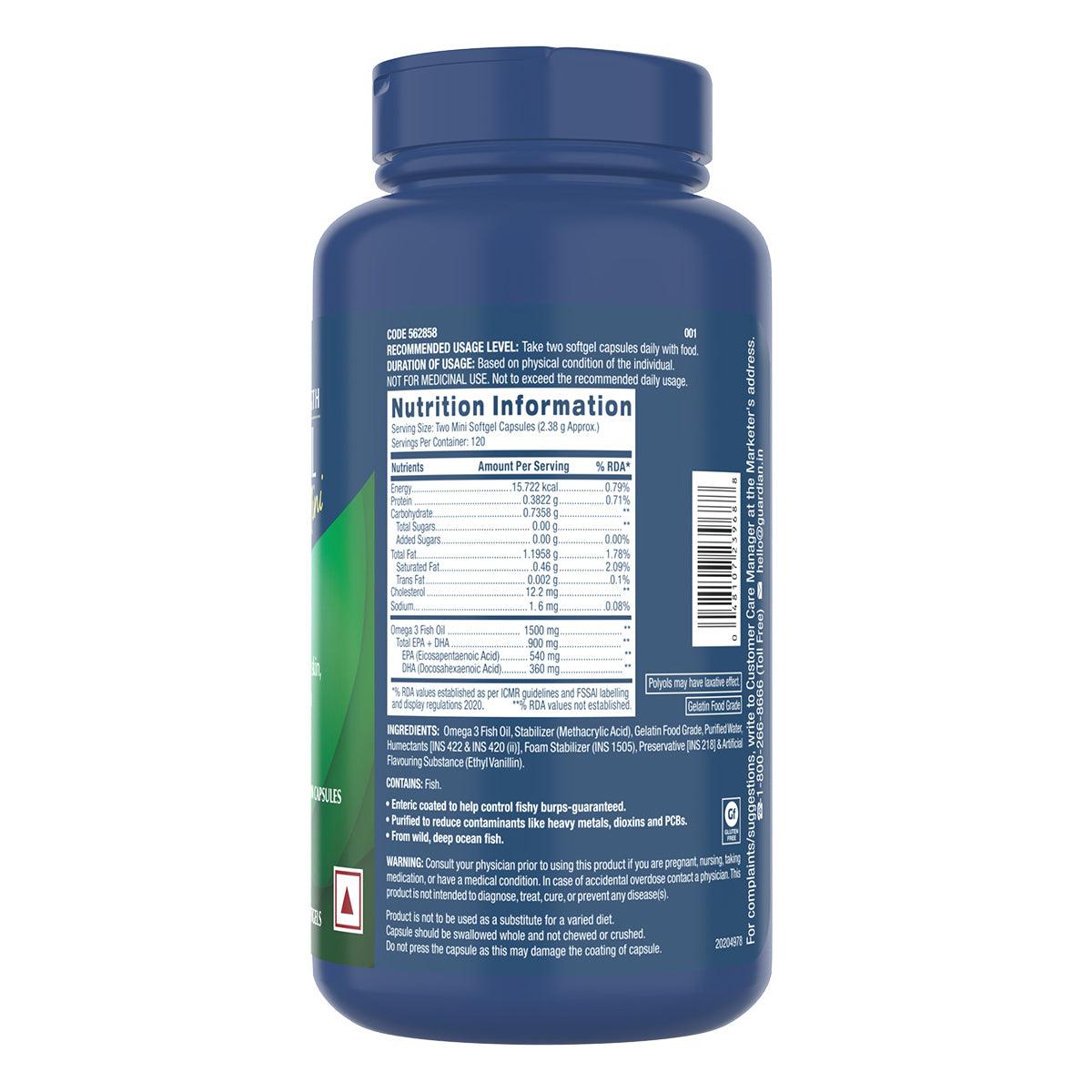 GNC Triple Strength Fish Oil Mini Omega 3 Capsules