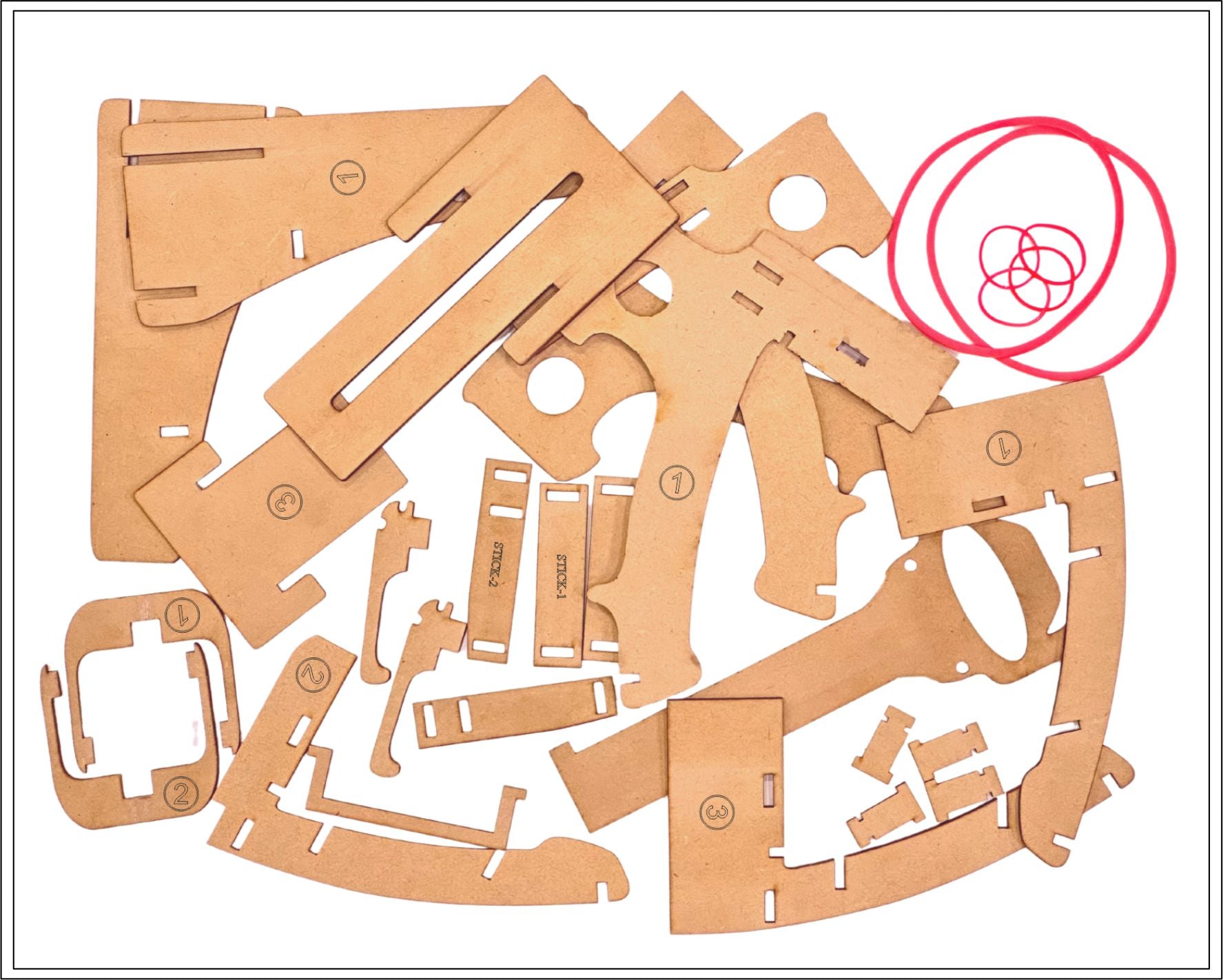 Wooden Self-Building Ball Shooter Archery Toy