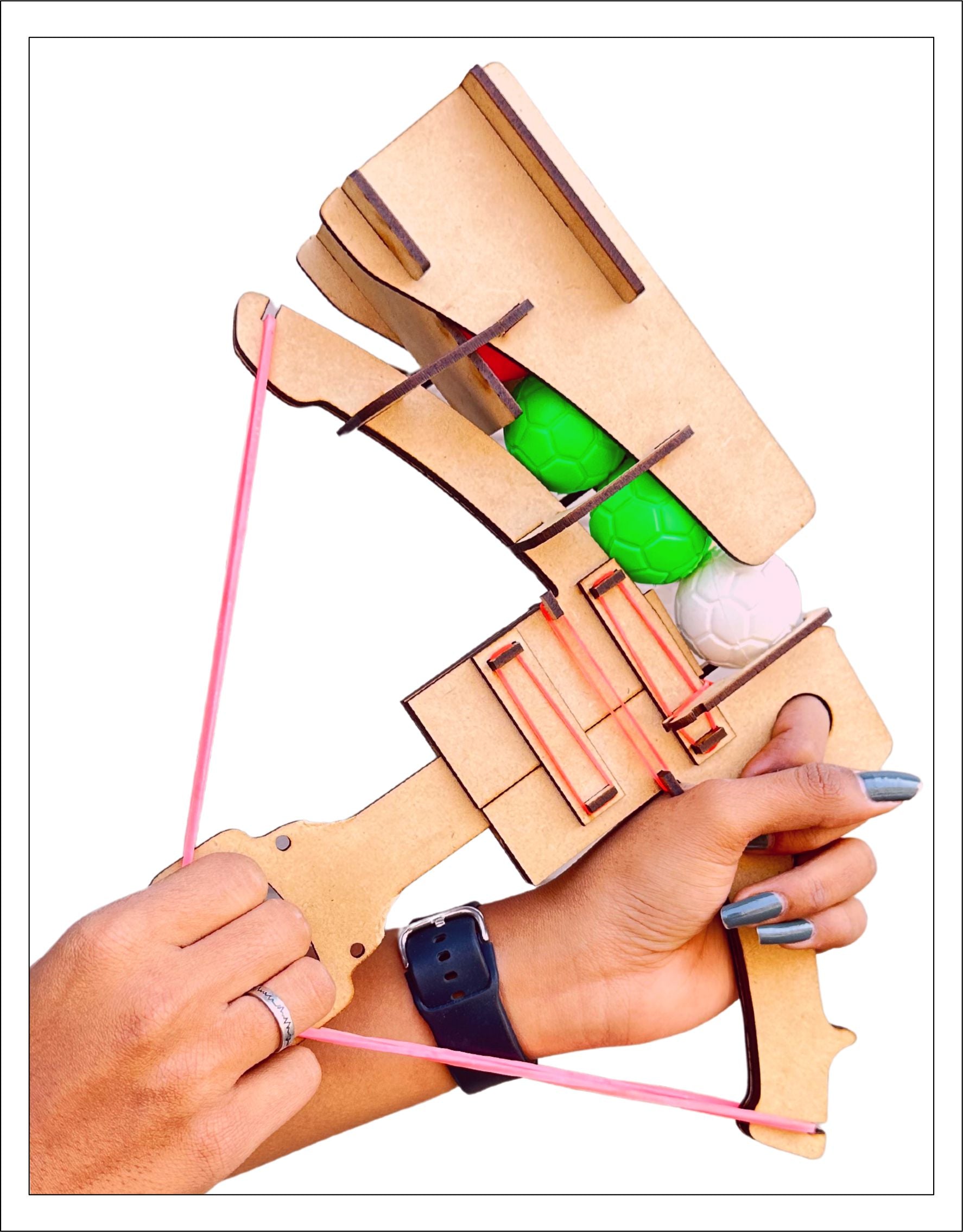 Wooden Self-Building Ball Shooter Archery Toy