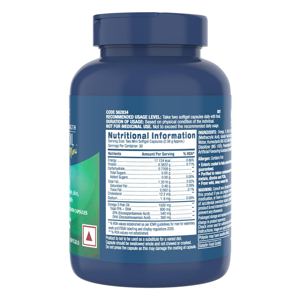 GNC Triple Strength Fish Oil Mini Omega 3 Capsules