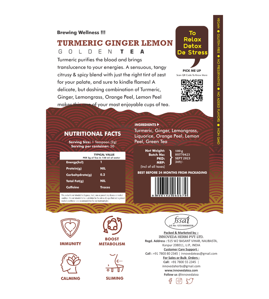 Innoveda Turmeric Ginger Lemon Tea
