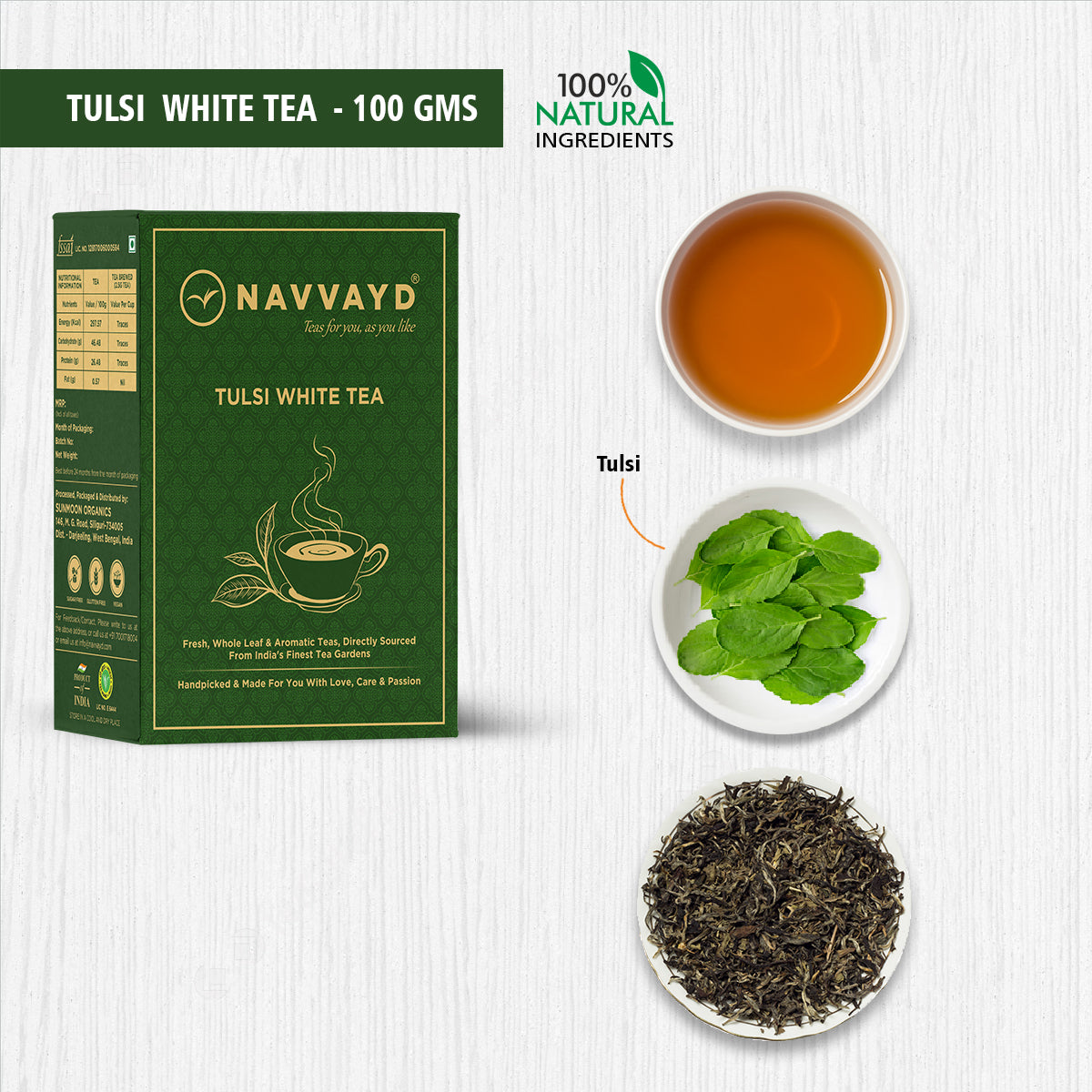 Navvayd Tulsi White Tea - 100 gms